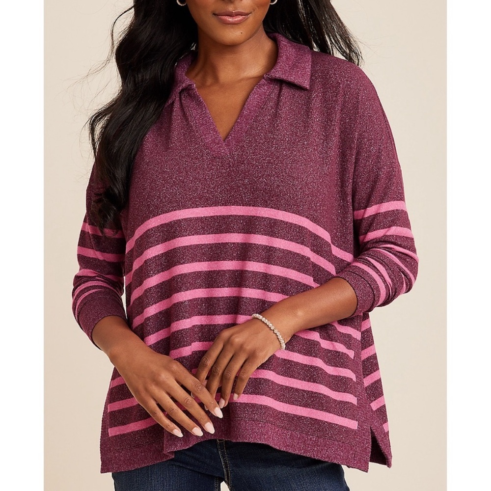 Maurices Collared Fairview Striped Top